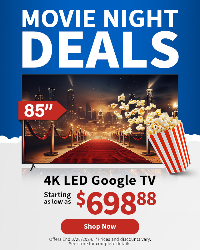 Home Theater Deals. 85 inch 4K LED Google TV starting as low as $698.88. Shop Now