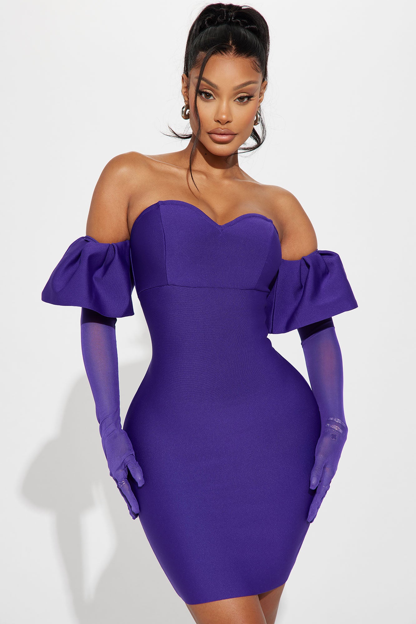 Image of Phoebe Bandage Mini Dress - Purple