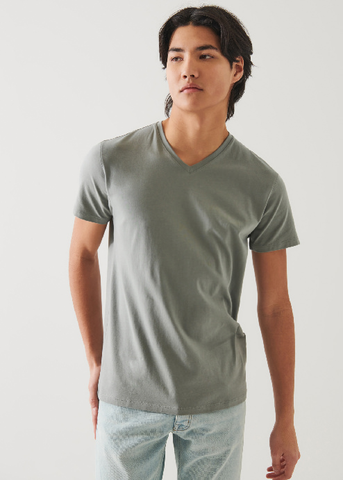 PIMA COTTON STRETCH V-NECK T-SHIRT