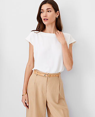 Boatneck Shirttail Top