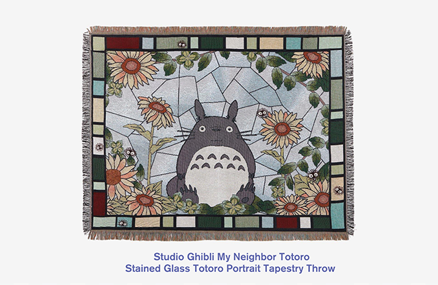 Studio Ghibli My Neighbor Totoro Stained Glass Totoro Portrait Tapestry Throw