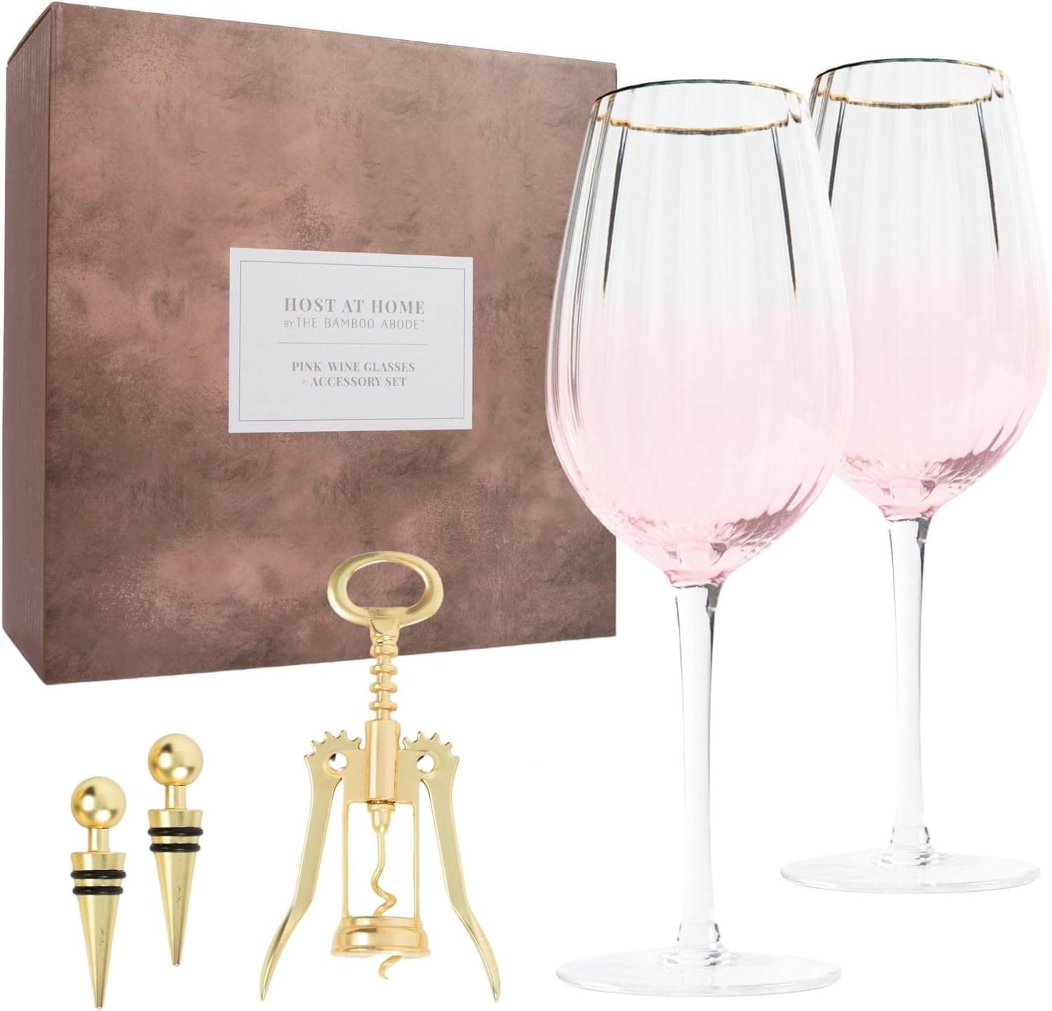 This Pretty-in-Pink Wine Glass Gift Set Is on Sale for $25 Right Now