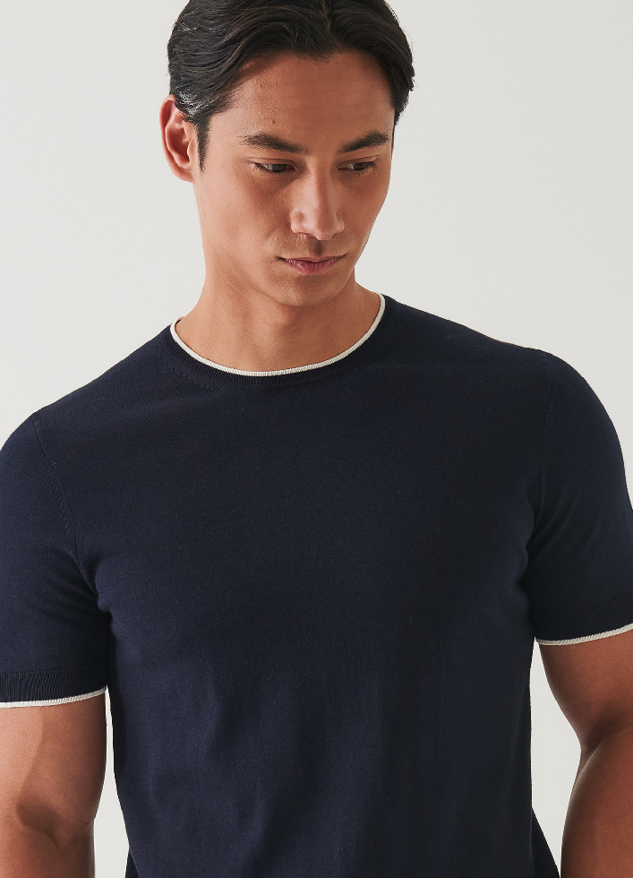 COTTON CUPRO SHORT SLEEVE CREWNECK