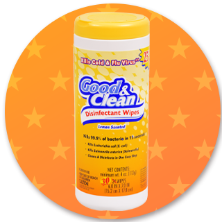 Good & Clean 30-ct. disinfectant wipes