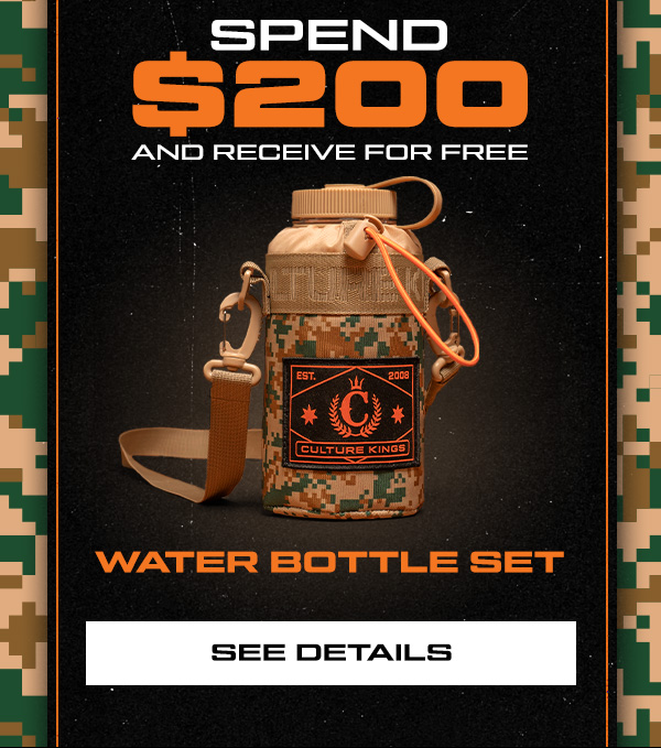 Spend $200 and receive a DigiCamo Water Bottle Set for free.