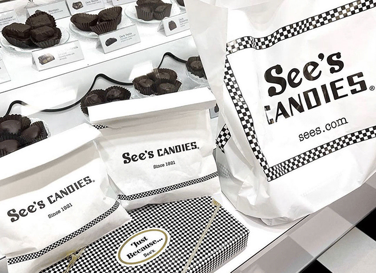 See’s Candies Shopping Bags and Chocolates