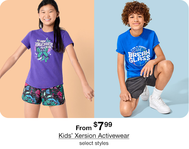 From $7.99 Kids' Xersion Activewear, select styles