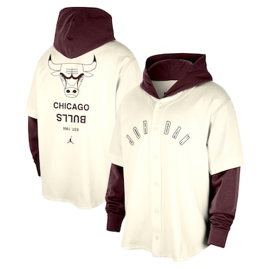  Jordan Brand Cream/Burgundy  Courtside Statement Edition MVP Jersey Pullover Hoodie