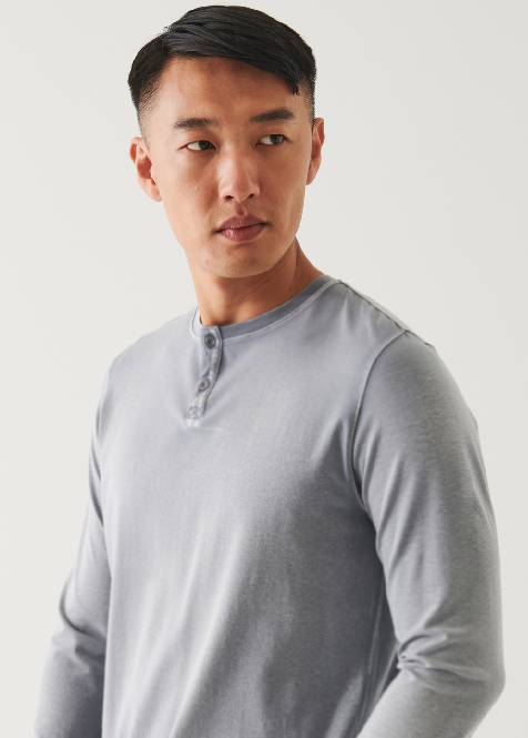 PIMA COTTON STRETCH VINTAGE WASH HENLEY