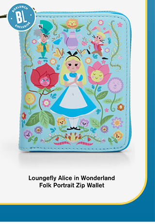 Loungefly Alice in Wonderland Folk Portrait Zip Wallet