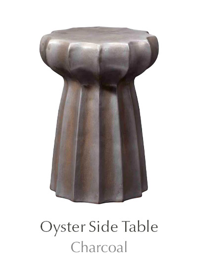 Oyster Side Table in Charcoal