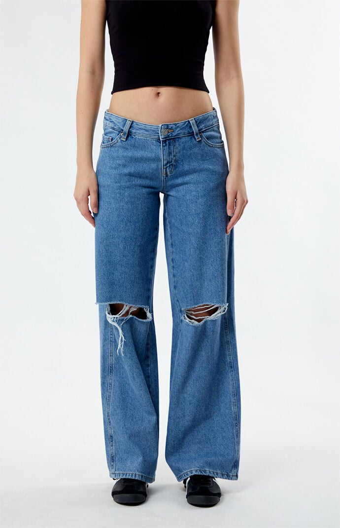 Image: Eco Indigo Ripped Low Rise Baggy Jeans