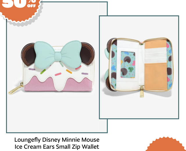 Loungefly Disney Minnie Mouse Ice Cream Ears Small Zip Wallet