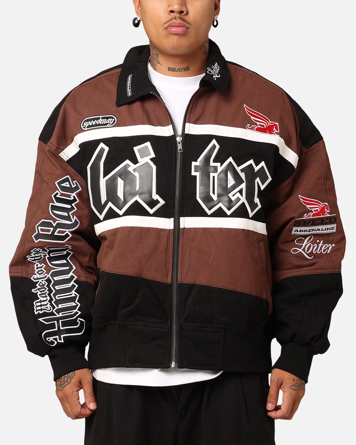 Image of Loiter Drift Circuit Jacket Brown