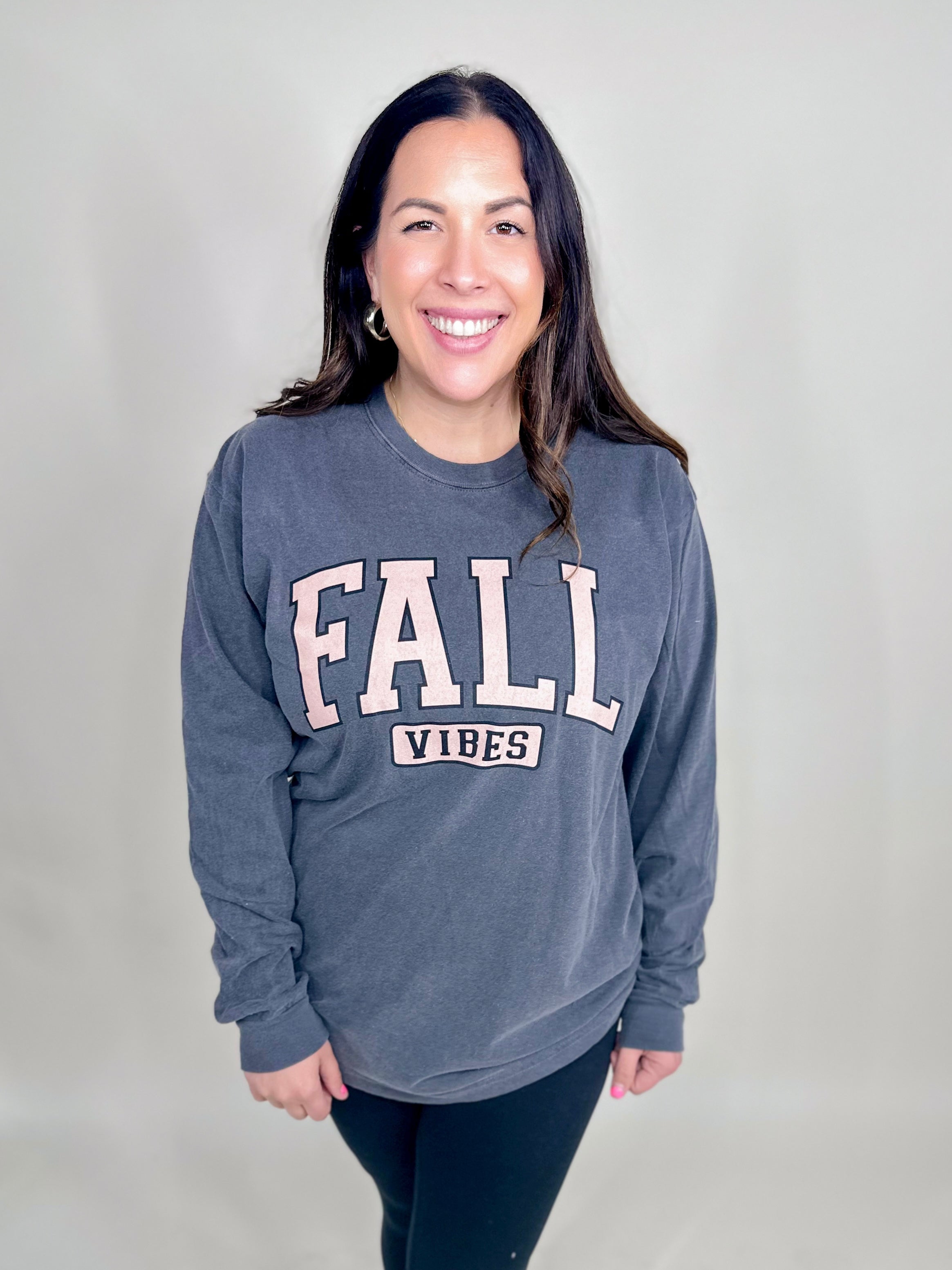 Image of Fall Vibes Cozy Long Sleeve Graphic Tee