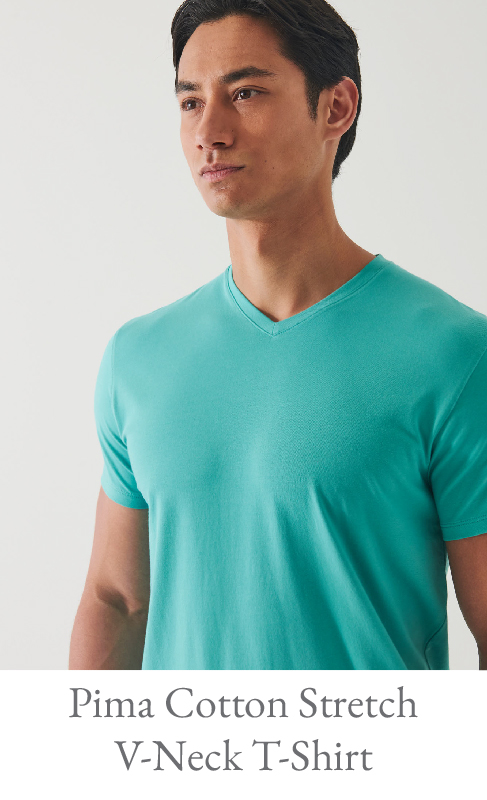 PIMA COTTON STRETCH V-NECK T-SHIRT