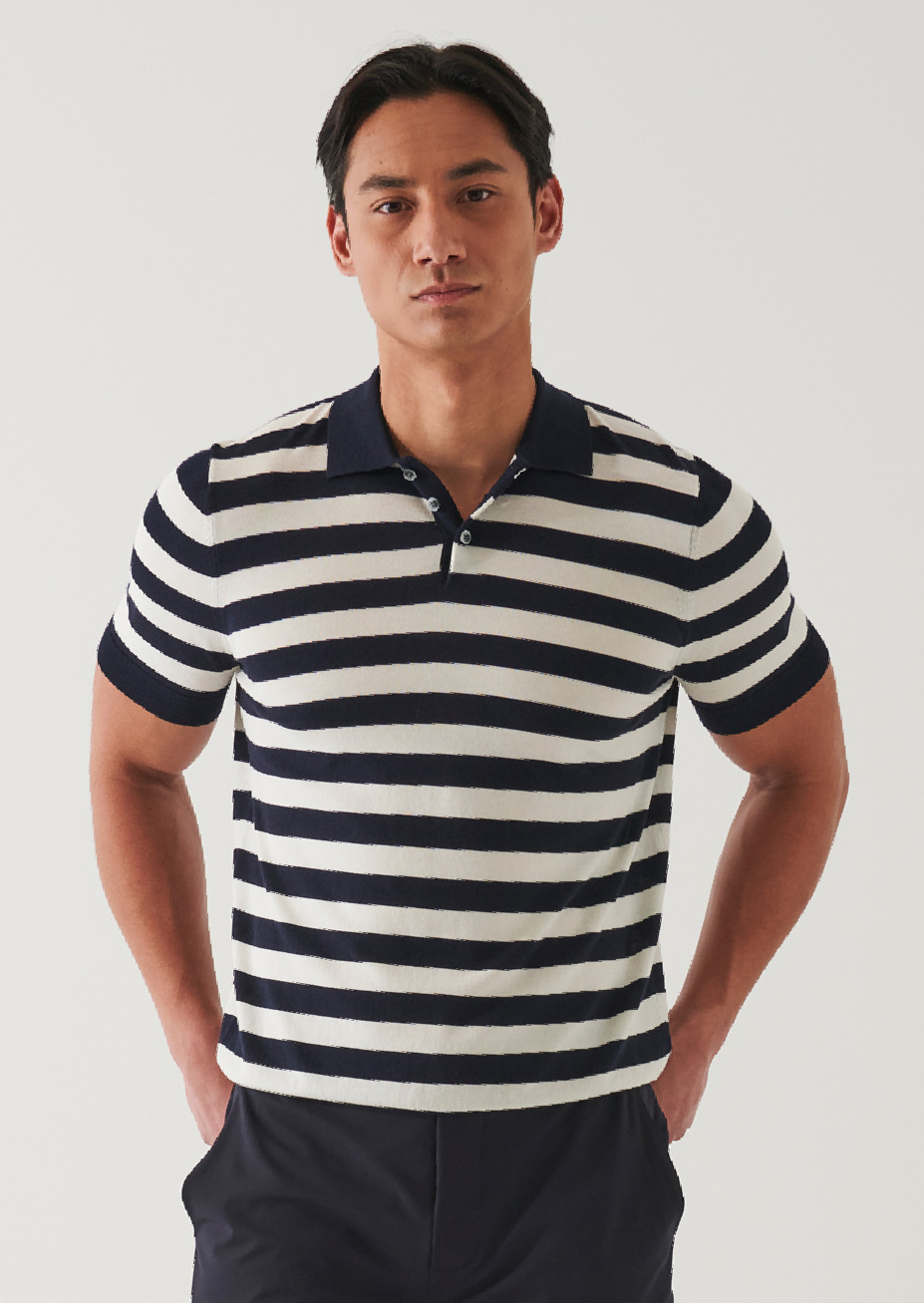 COTTON CUPRO STRIPED POLO