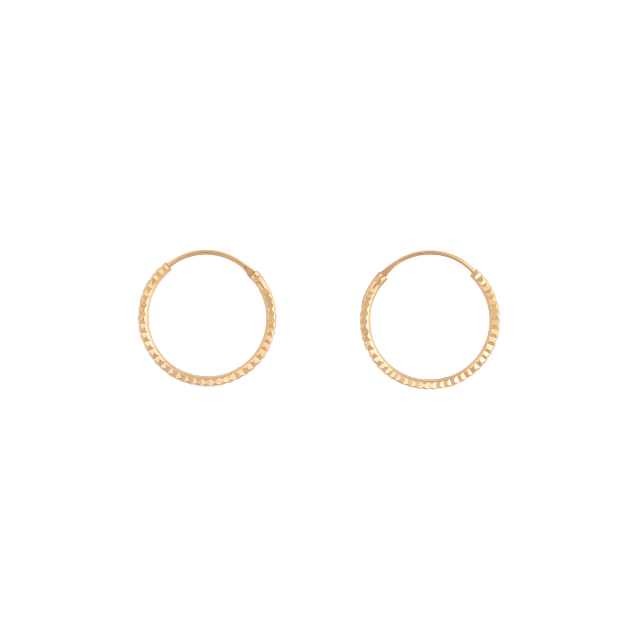 Image of Gold Plated Sterling Silver Diamond Cut 16mm Hoop Earrings