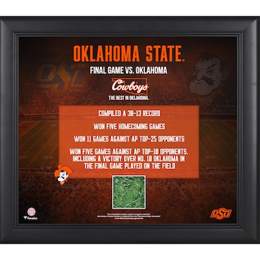  Framed 15" x 17" Boone Pickens with Game-Used Turf from Boone Pickens Stadium