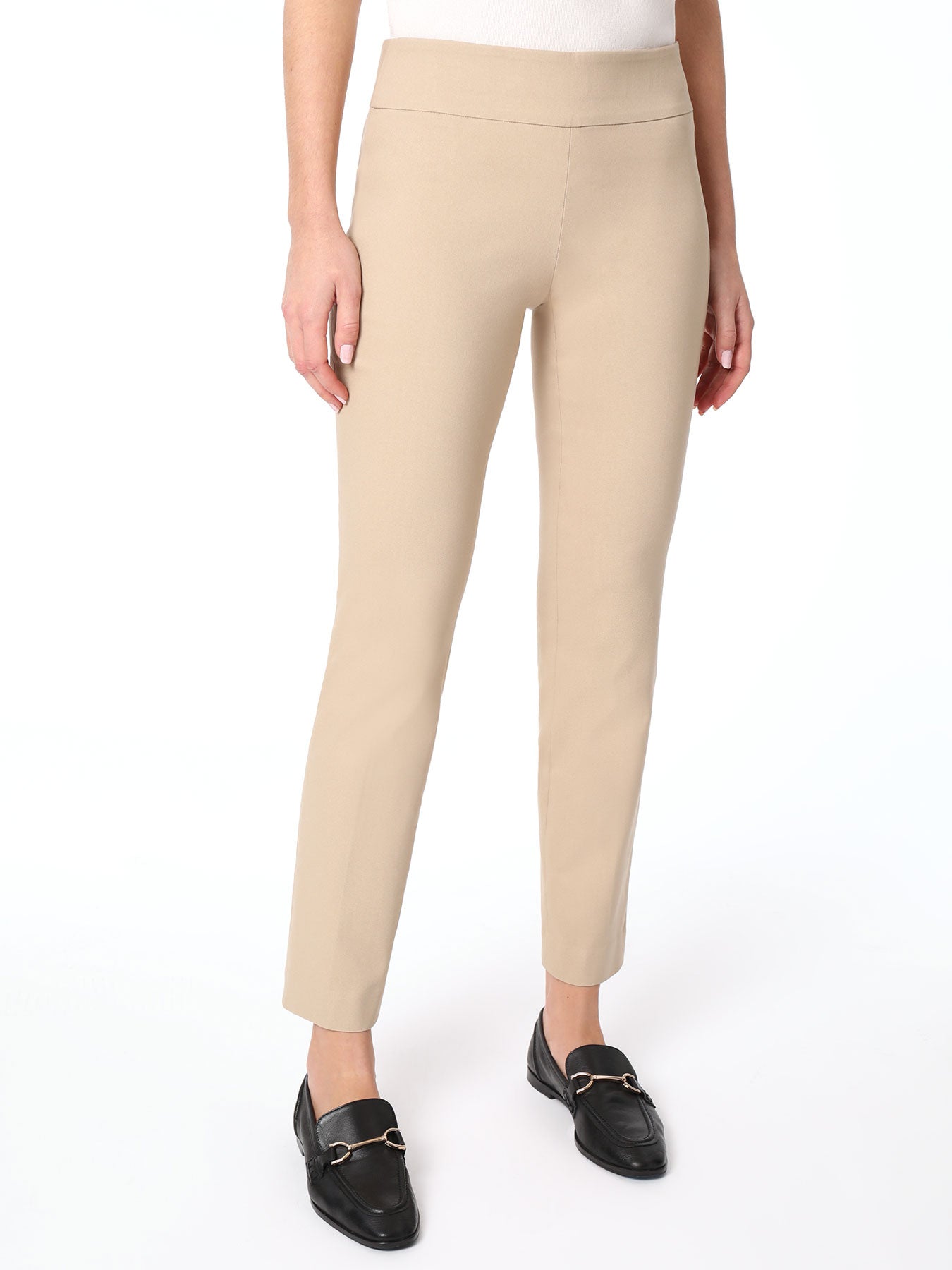 Image of Solid Stretch Pull-On Straight Leg Pant