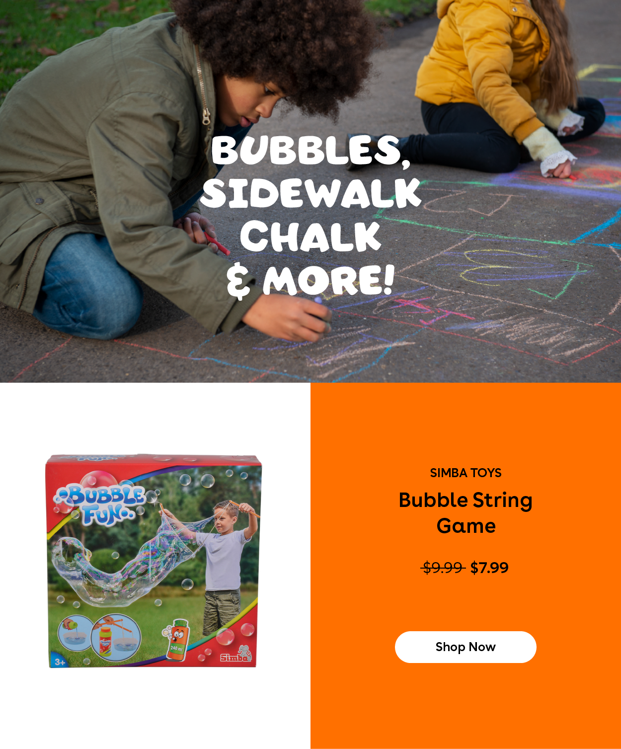 Bubbles, sidewalk chalk and more! Simba Toys Bubble String Game $7.99 - Shop Now