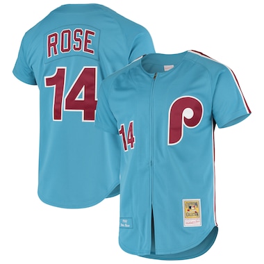  Mitchell & Ness Pete Rose Light Blue  Cooperstown Collection Authentic Jersey