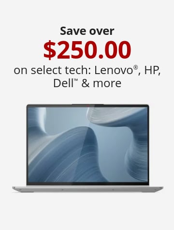 Save over 250 on select tech: Lenovo®, HP, Dell™ & more