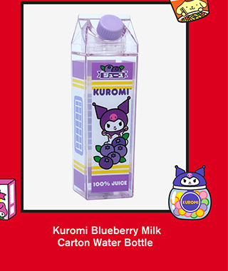 Kuromi Blueberry Milk Carton Water Bottle