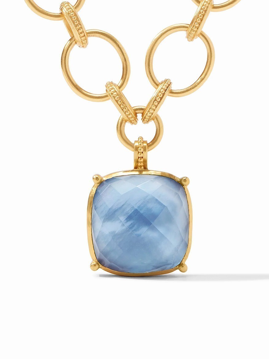 Image of Julie Vos Antonia Statement Necklace in Iridescent Chalcedony Blue