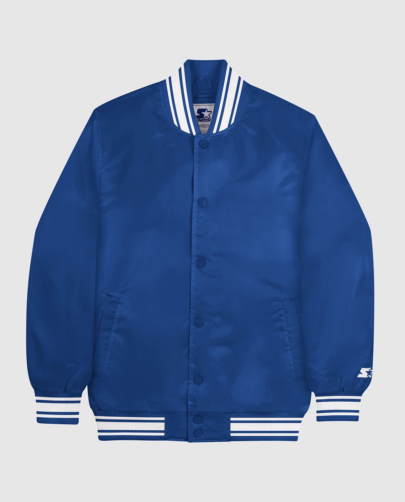 Image of Starter Locker Room Full-Snap Satin Jacket Royal Blue