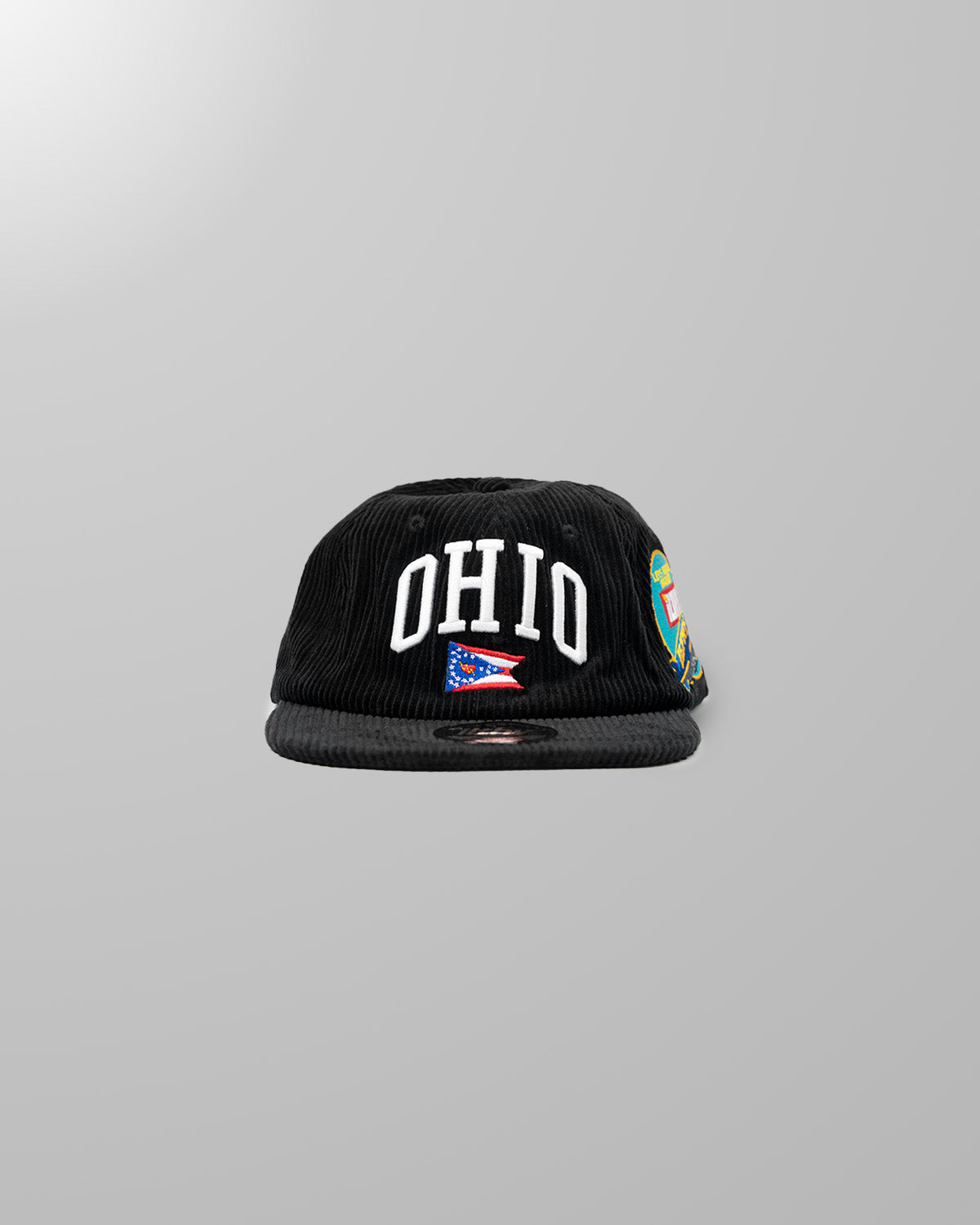 Image of Arched Ohio Cord Unstructured Cap (BLACK) [+ Free Pin]