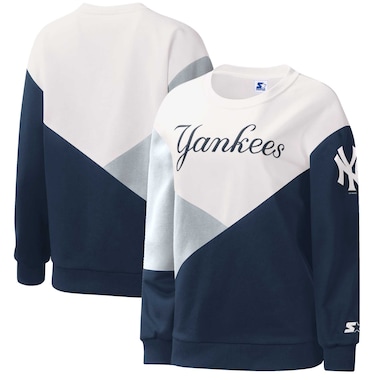  Starter White/Navy  Shutout Pullover Sweatshirt