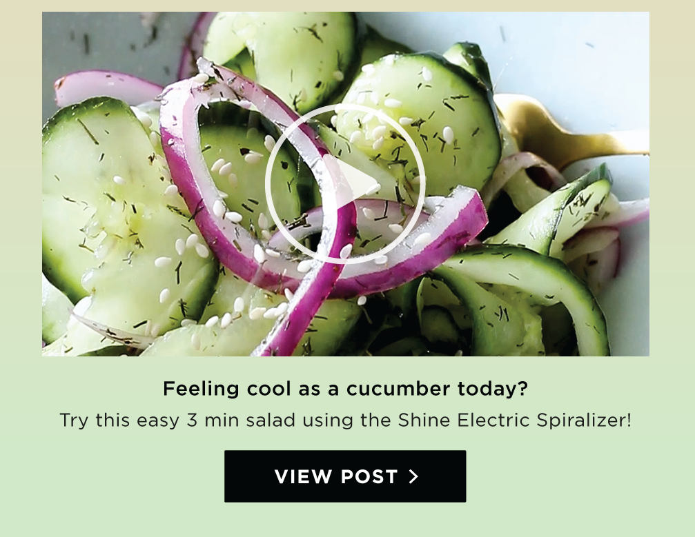 Feeling cool as a cucumber today? Try this easy 3 min salad using the Shine Electric Spiralizer!