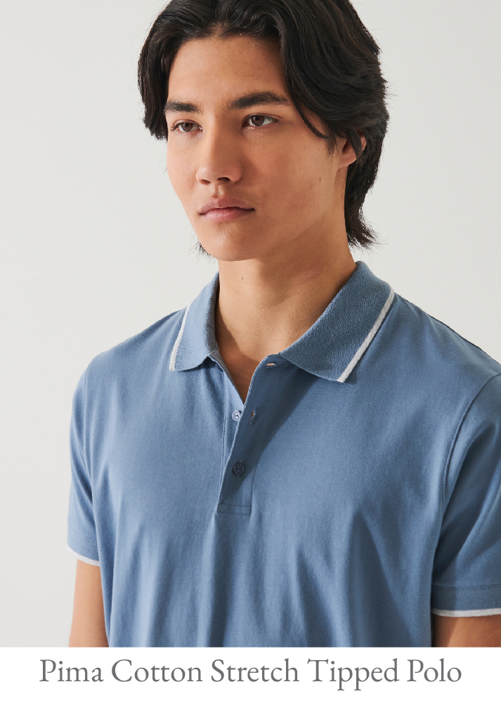 PIMA COTTON STRETCH TIPPED POLO