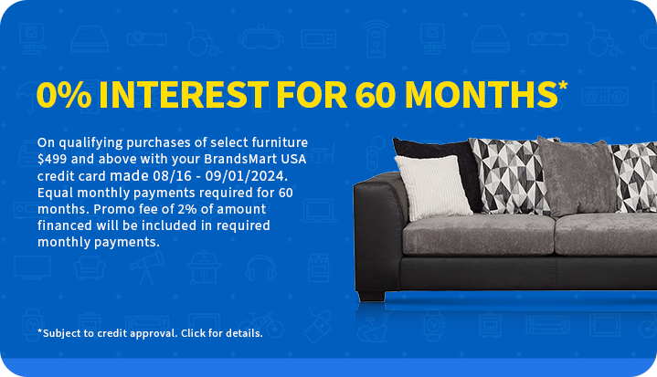 0% Interest for 60 Months on select Furniture over $499