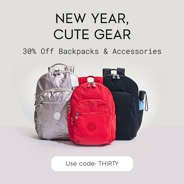 New Year, Cute Gear 30% off Backpacks and accessories