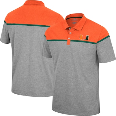 Men's Colosseum Heather Gray Miami Hurricanes Chamberlain Polo