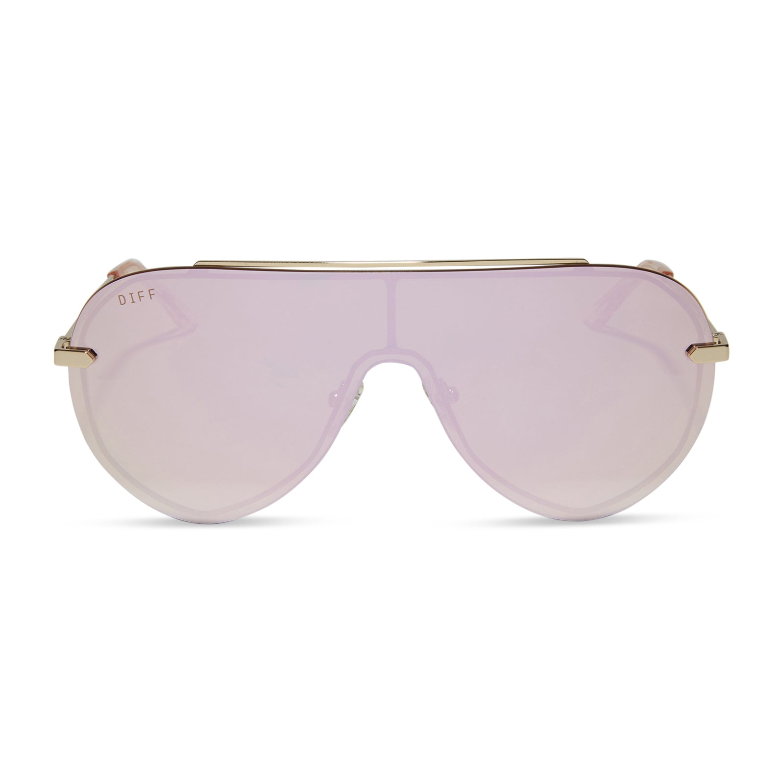 Image of IMANI - GOLD + CHERRY BLOSSOM MIRROR SUNGLASSES