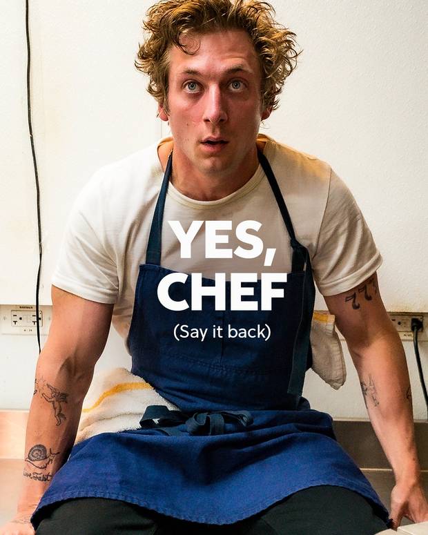 Carmy from The Bear saying Yes Chef