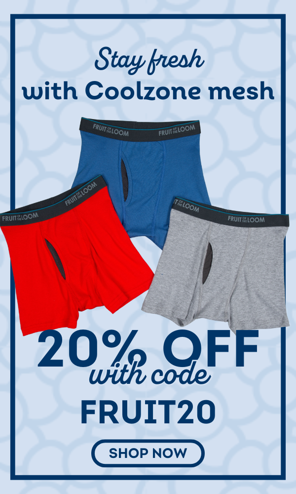 Stay fresh with Coolzone Mesh. 20% off with code FRUIT20. Shop Now.