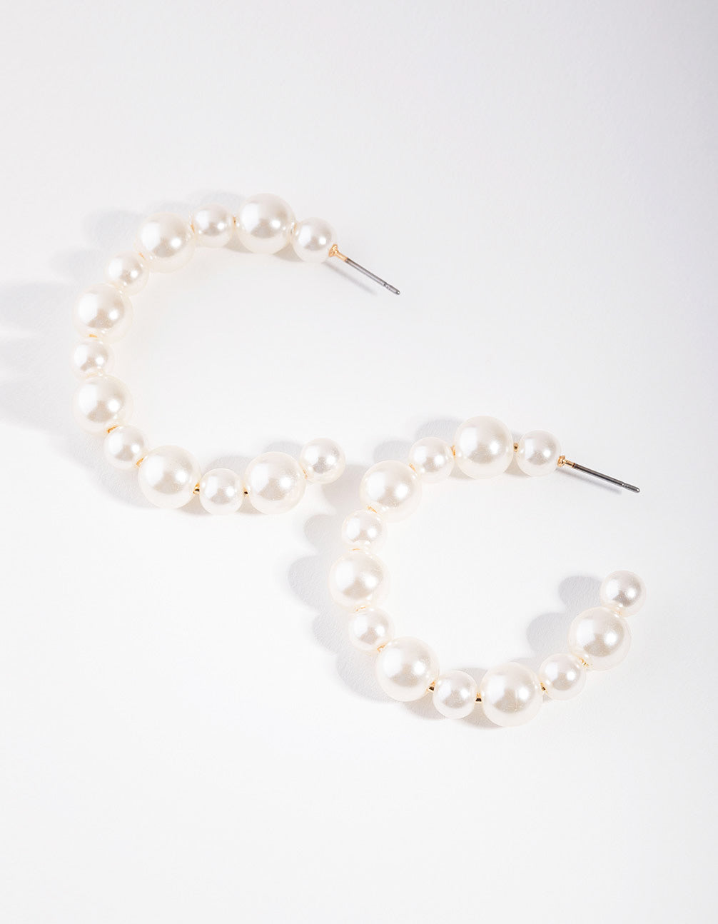 Image of Beaded Pearl Hoop Earrings