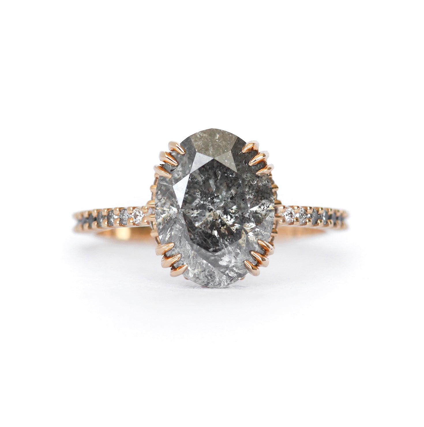 Image of Kayla Oval Salt And Pepper Diamond Ring