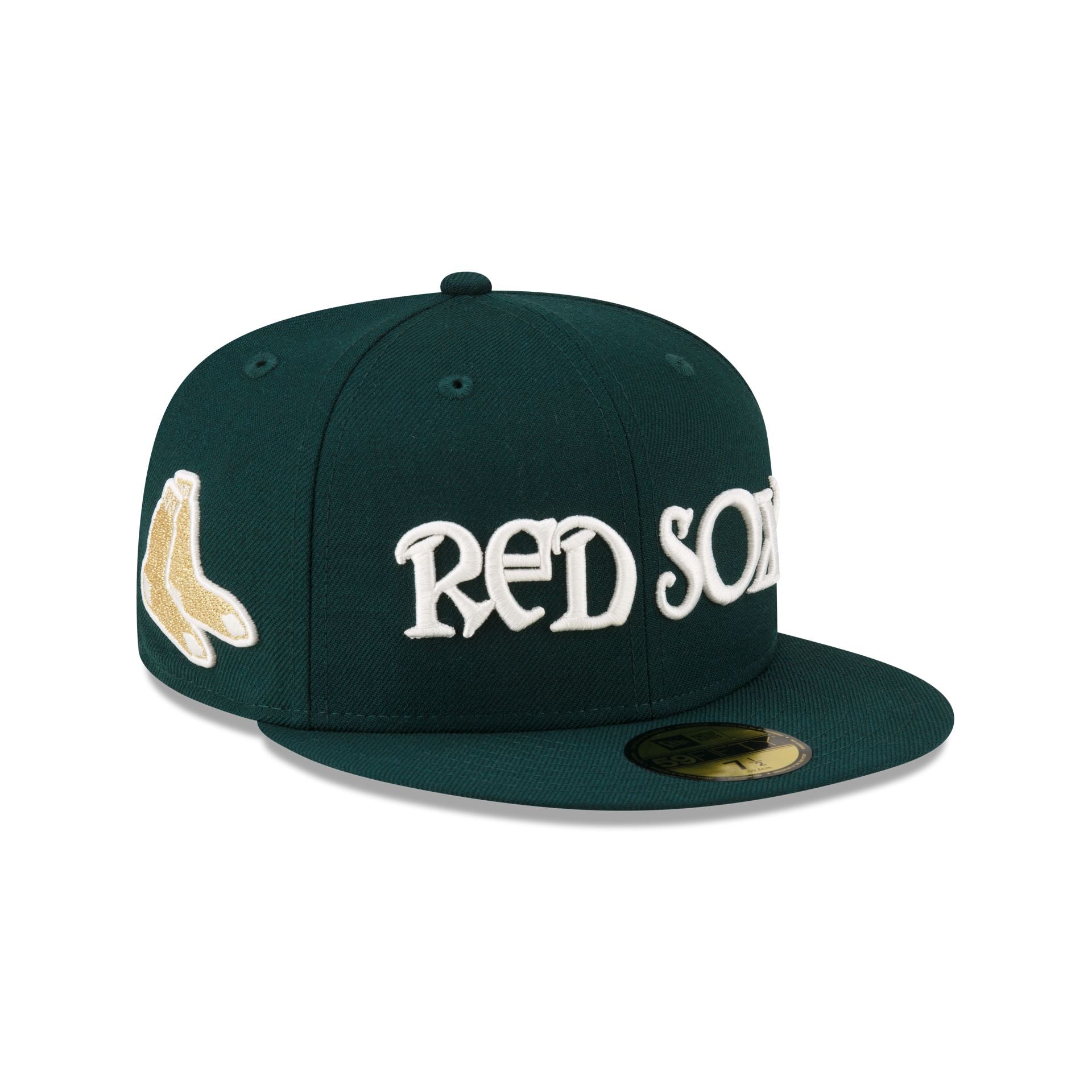 Image of Just Caps Dark Green Wool Boston Red Sox 59FIFTY Fitted