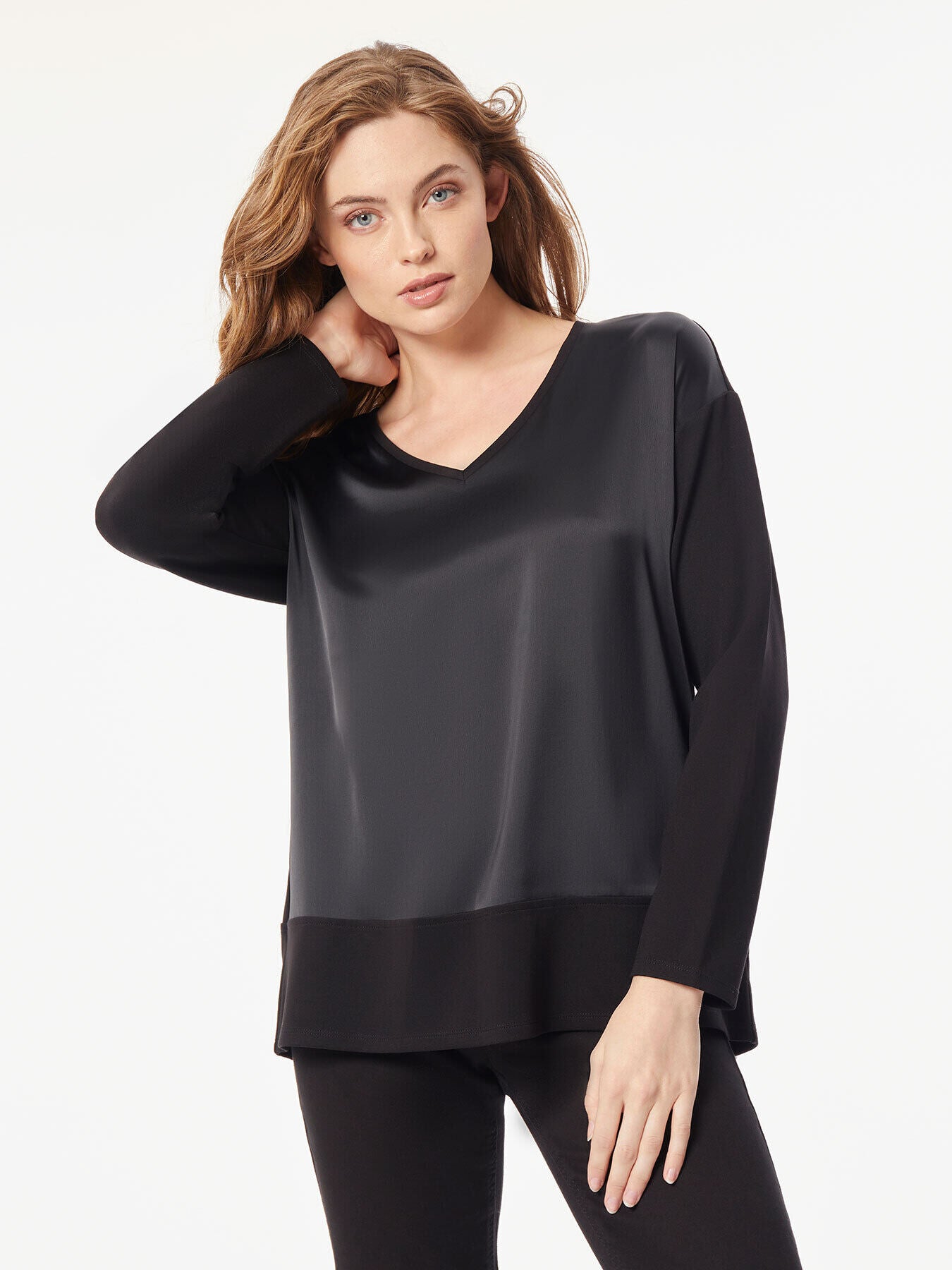 Image of Long Sleeve Serenity Satin Tunic