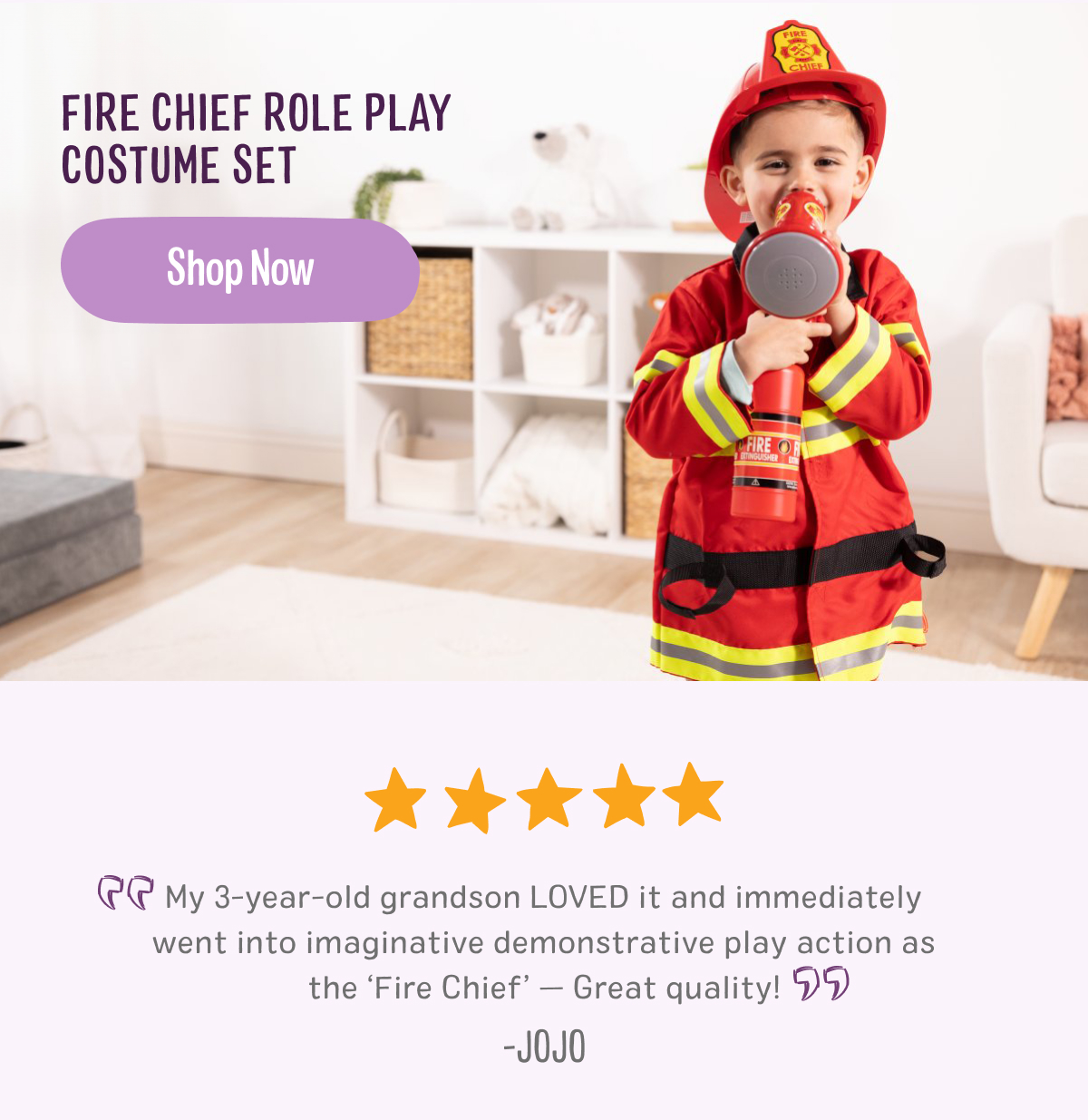 Fire Chief Role Play Costume Set