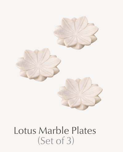 Lotus Marble Plates (Set of 3)