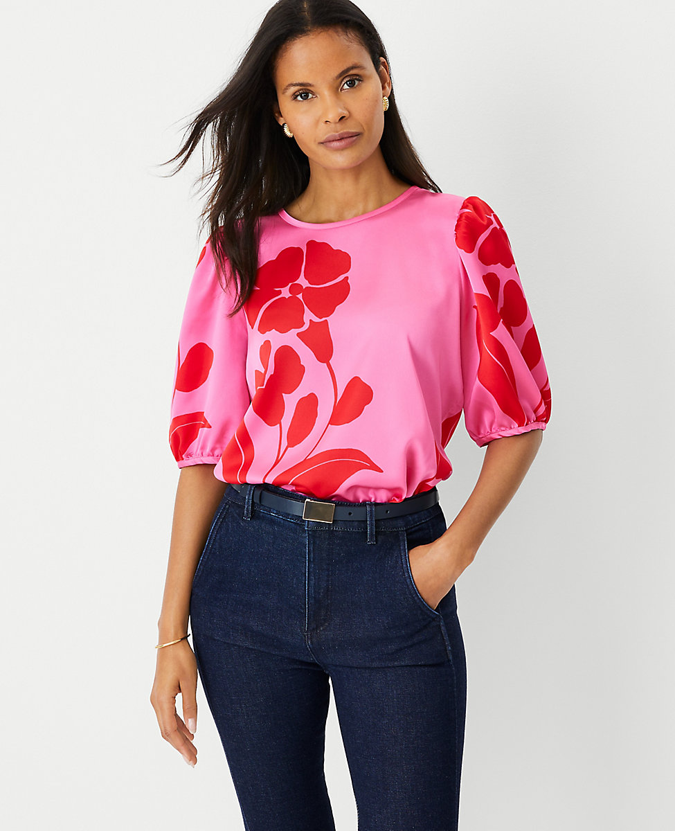 Floral Puff Sleeve Top