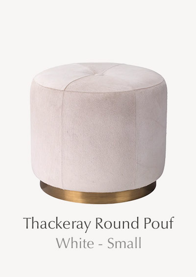 Thackeray Round Pouf | White - Small