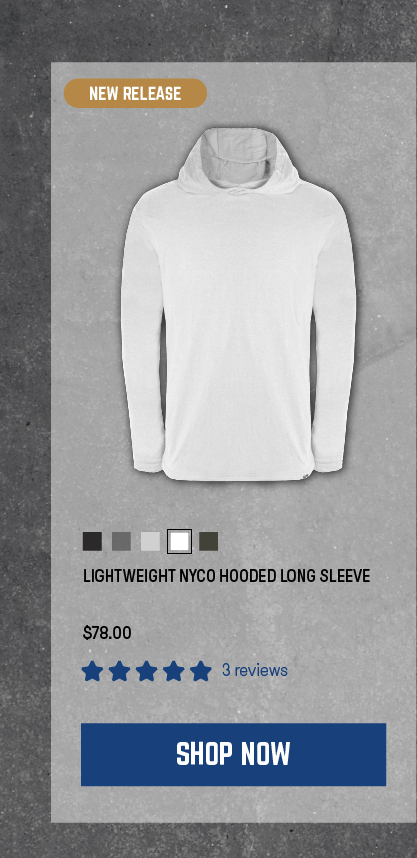 Lightweight NYCO Hooded Long Sleeve in White