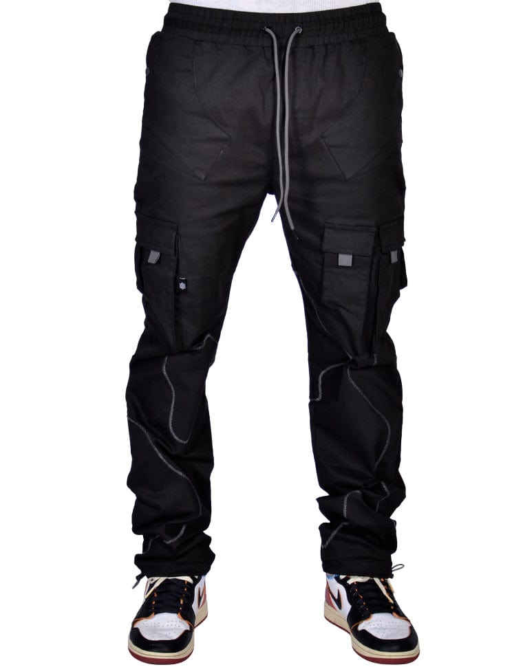 Image of Zig Zag Patchwork Cargo Joggers Pants